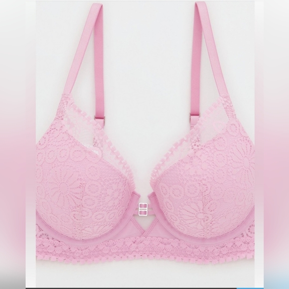 New Aerie Real Power Plunge Push Up Joy Lace Bra - Picture 1 of 6